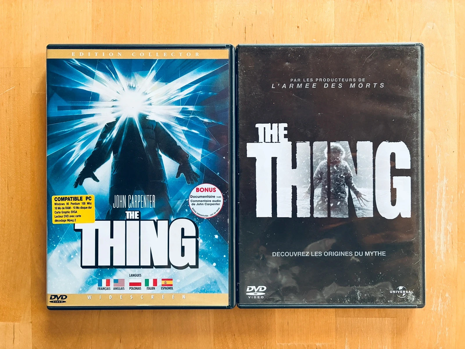 Lot 2 DVD The Thing de John Carpenter et The Thing 2011.